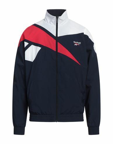 Reebok Man Jacket Navy blue Recycled polyamide Cover