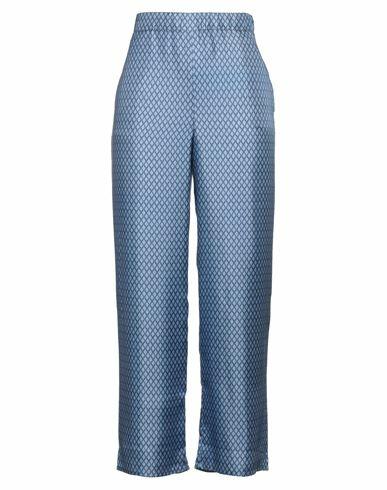 Max Mara Woman Pants Light blue Silk Cover