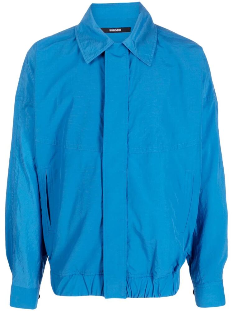 SONGZIO Dolman Cocoon spread-collar shirt - Blue Cover