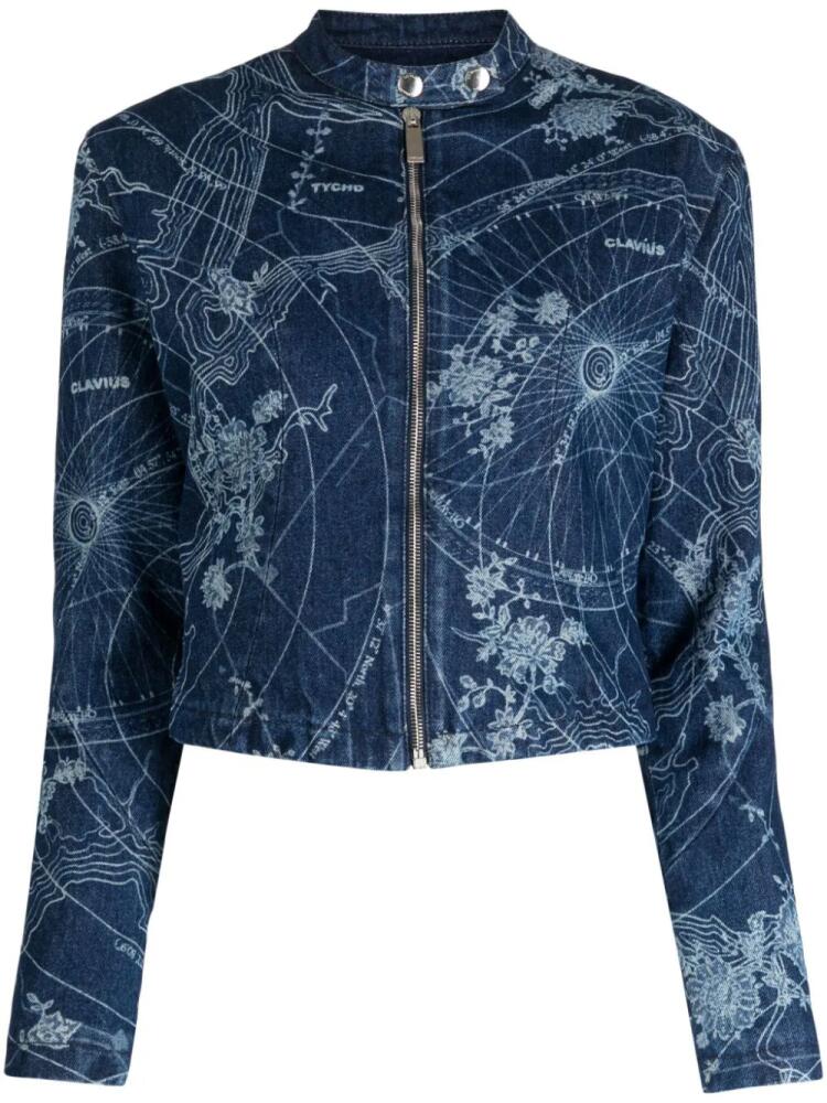 Off-White Map-print denim jacket - Blue Cover