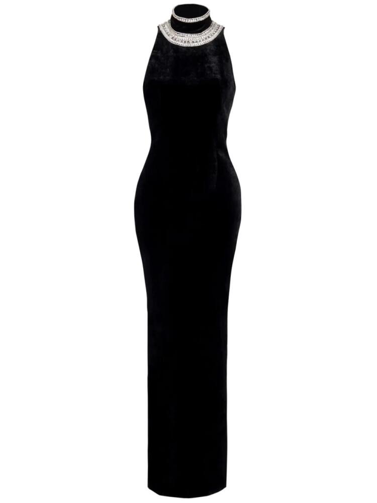 Balmain crystal-embellished velvet gown - Black Cover