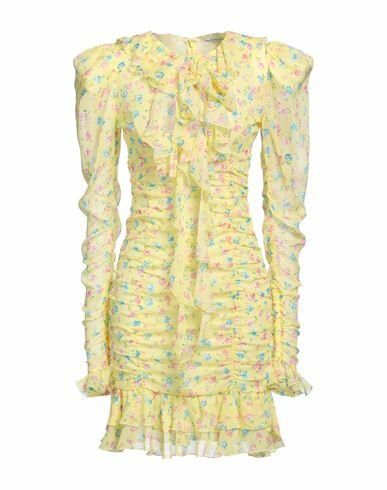 Alessandra Rich Woman Mini dress Yellow Silk Cover