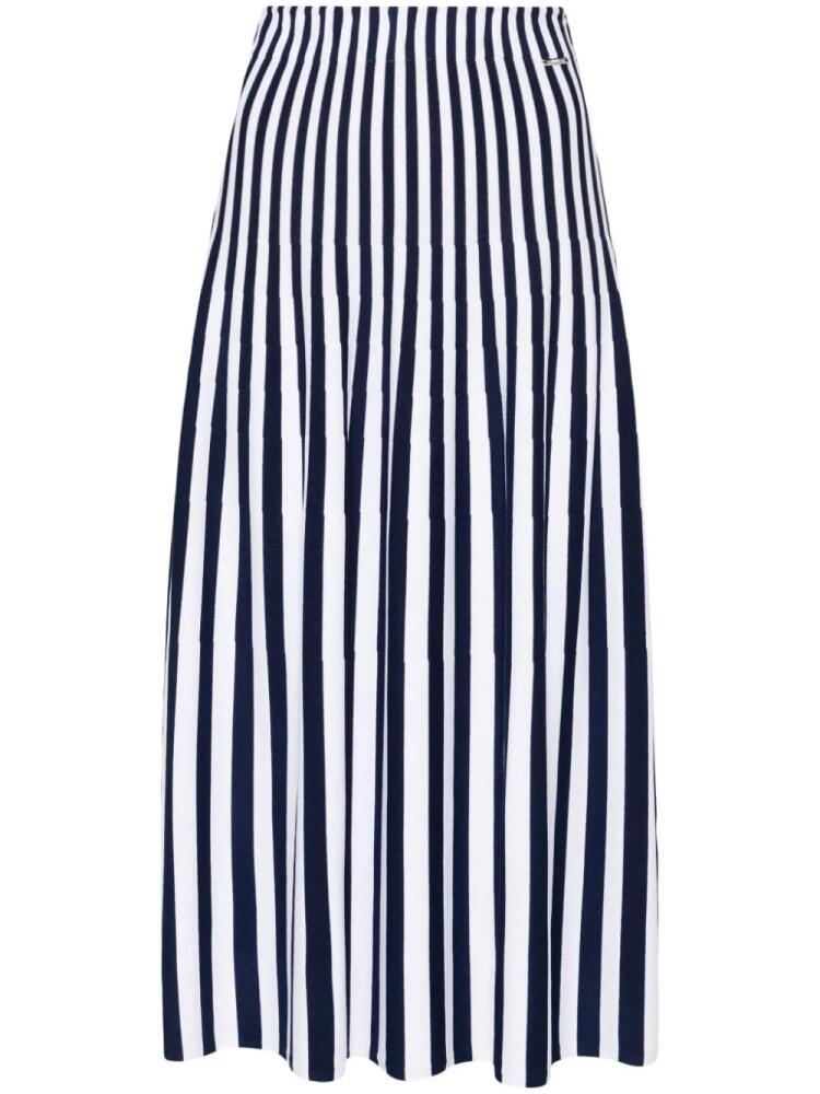 LIU JO striped knitted midi skirt - Blue Cover