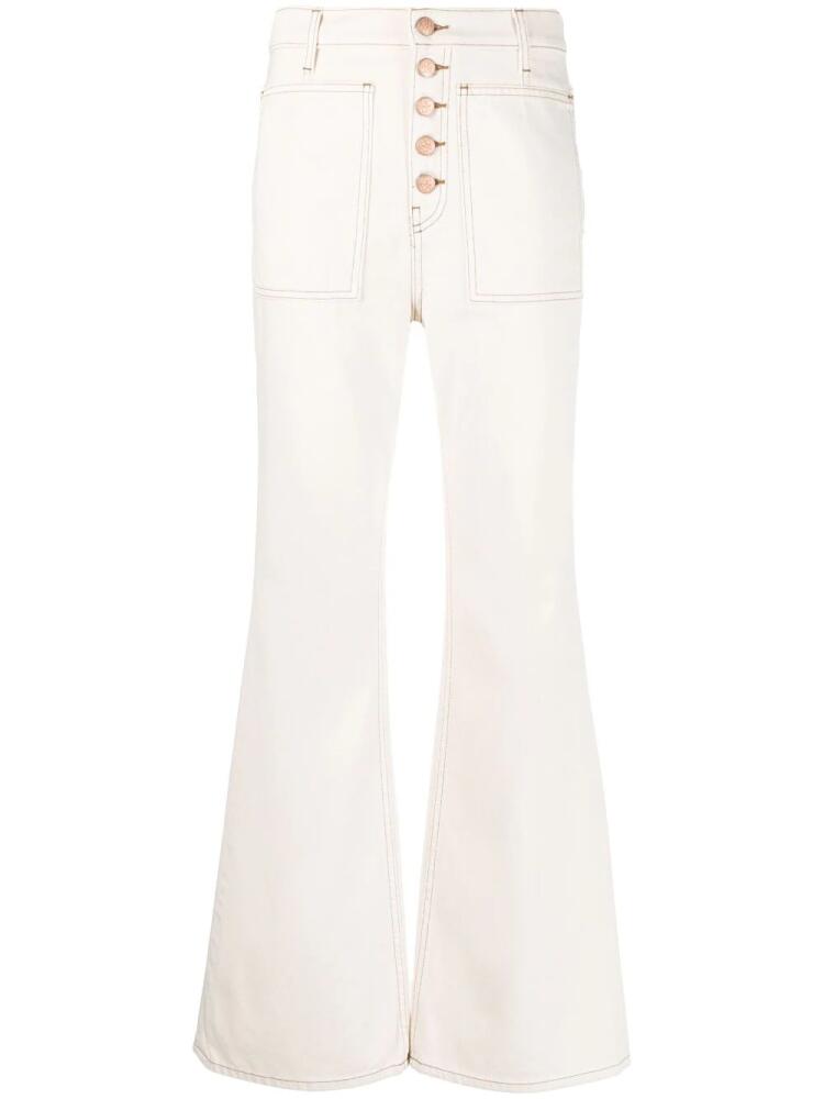 Ulla Johnson The Lou high-rise flared jeans - Neutrals Cover