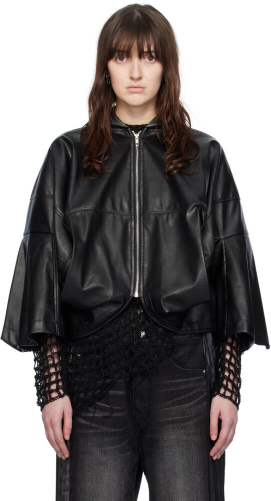 Junya Watanabe Black Paneled Faux-Leather Jacket Cover