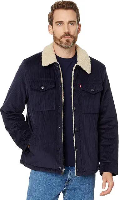 Levi's(r) Corduroy Trucker (Wide Wale) (Navy) Men's Coat Cover