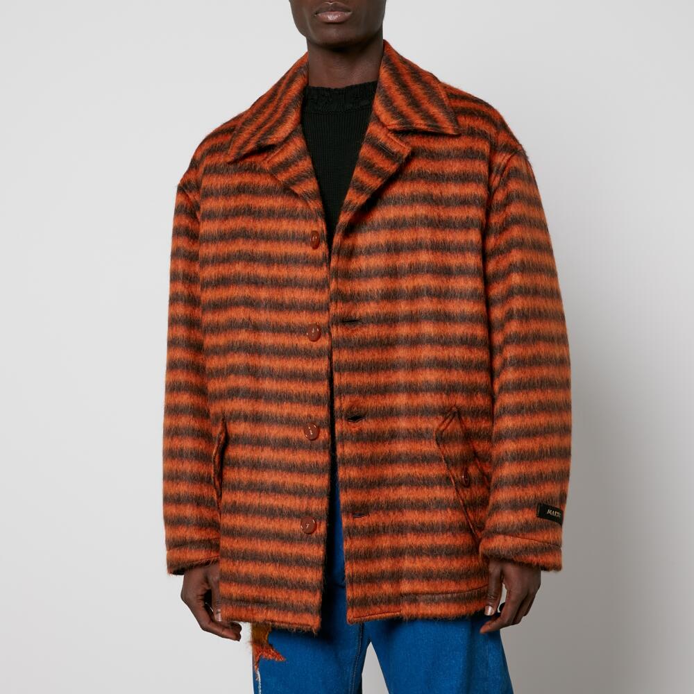 Marni Striped Brushed-Knit Coat Cover