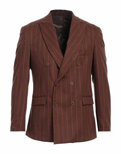 Family First Milano Man Blazer Brown Polyester, Viscose, Wool, Elastane Cover