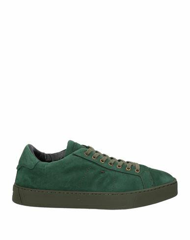 Santoni Man Sneakers Green Leather Cover