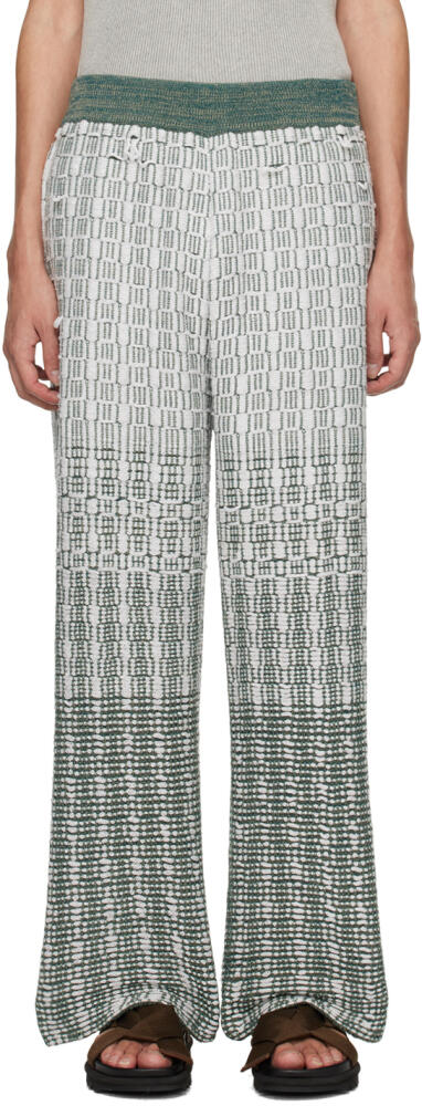 Isa Boulder White & Green Mat Trousers Cover