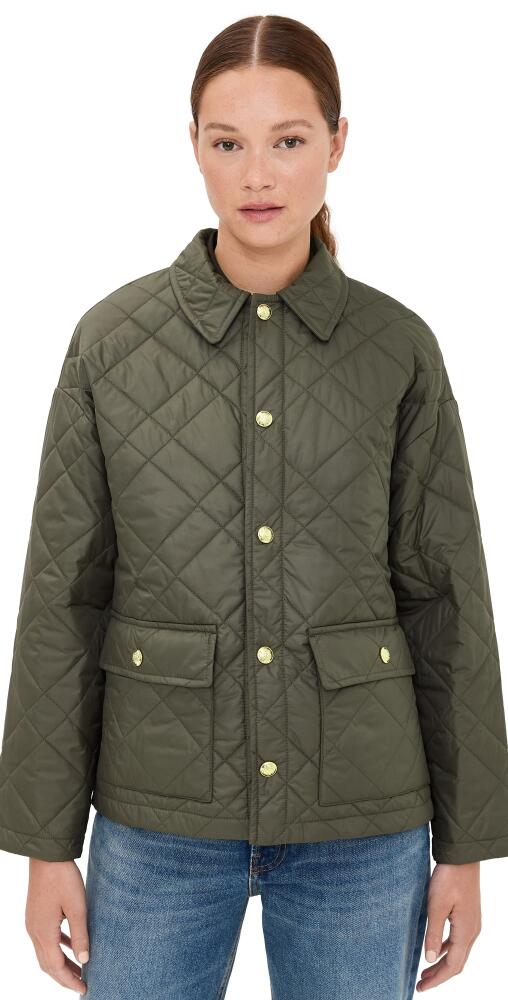 Nili Lotan Helah Quilted Parka Army Green Cover