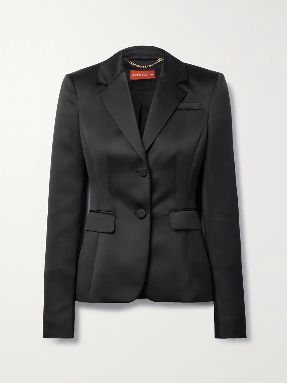 Altuzarra - Fenice Satin Blazer - Black Cover