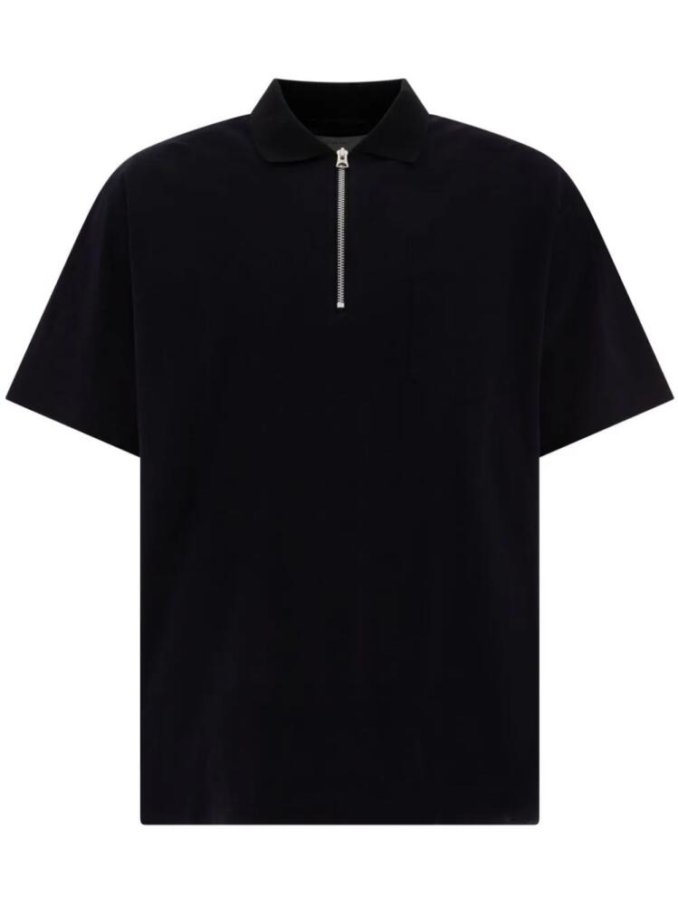 sacai zip-up polo shirt - Blue Cover