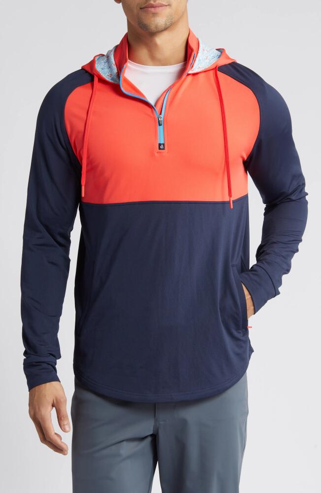 Swannies Logan Colorblock Half Zip Hoodie in Red/navy Cover