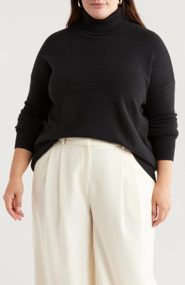 Nordstrom Cashmere Turtleneck Sweater in Black Rock Cover