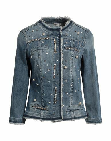 Liu •jo Woman Denim outerwear Blue Cotton, Elastane Cover