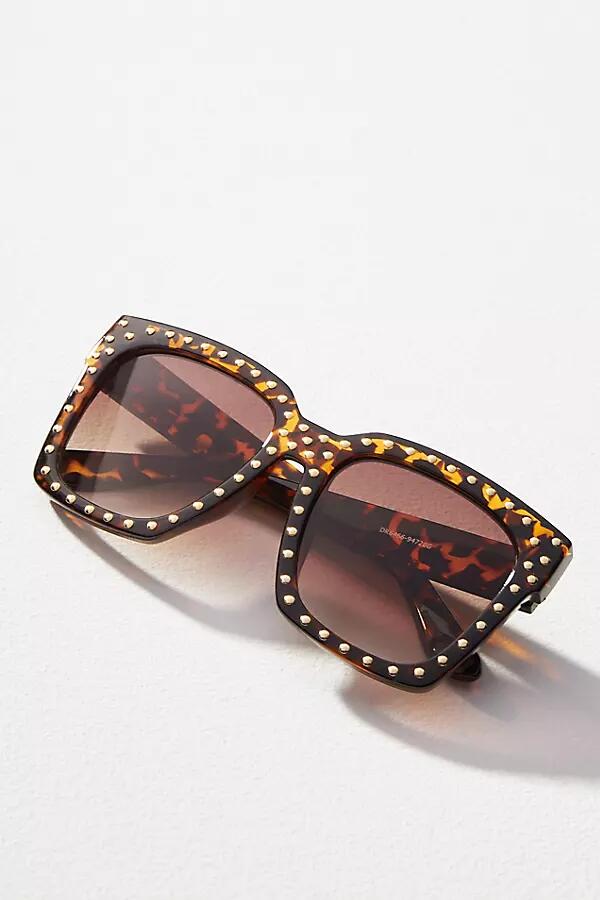 By Anthropologie Studded Square Sunglasses Cover