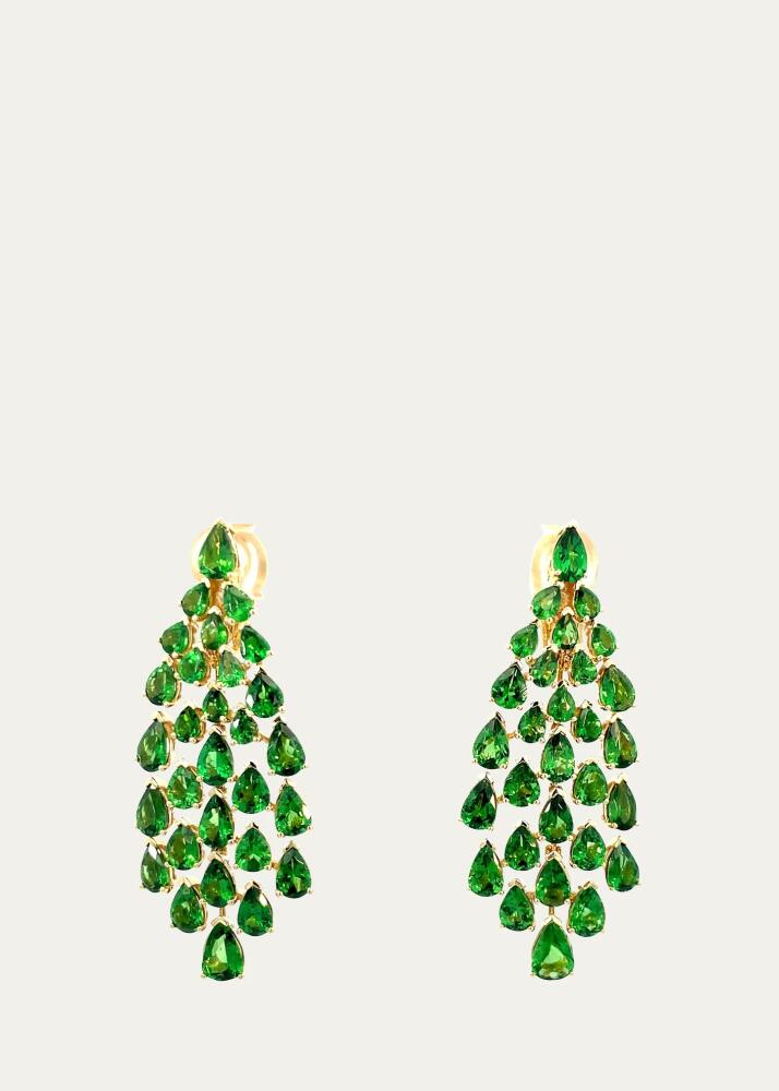 Stefere 18k Yellow Gold Tsavorite Statement Earrings Cover