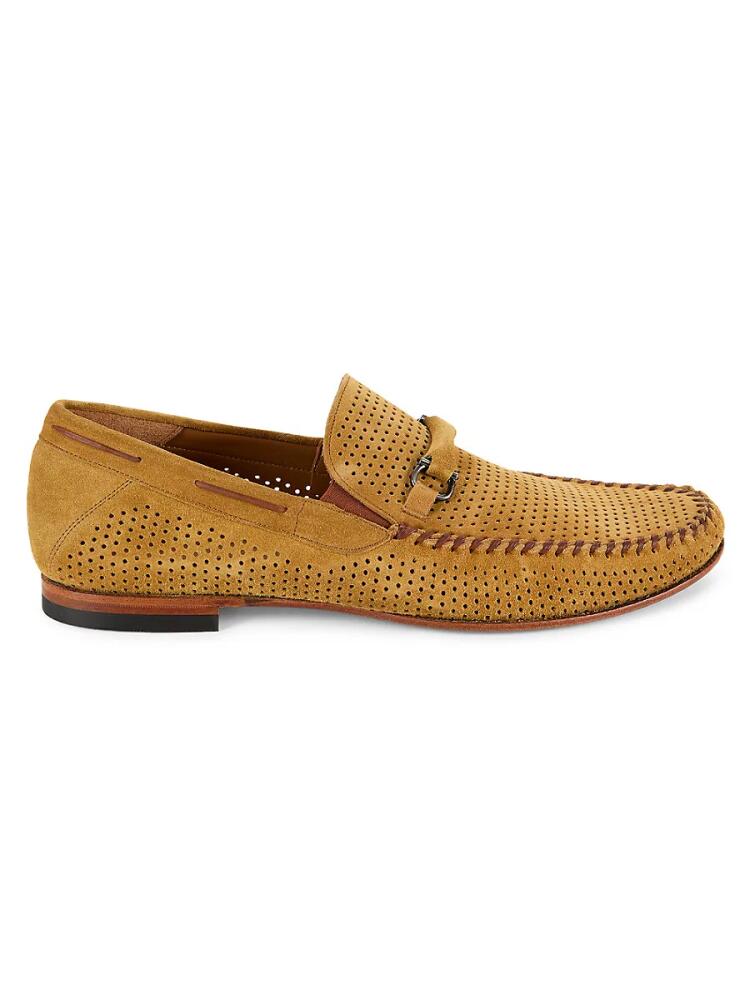 Mezlan Men's Marcello Perforated Suede Bit Loafers - Camel Cover