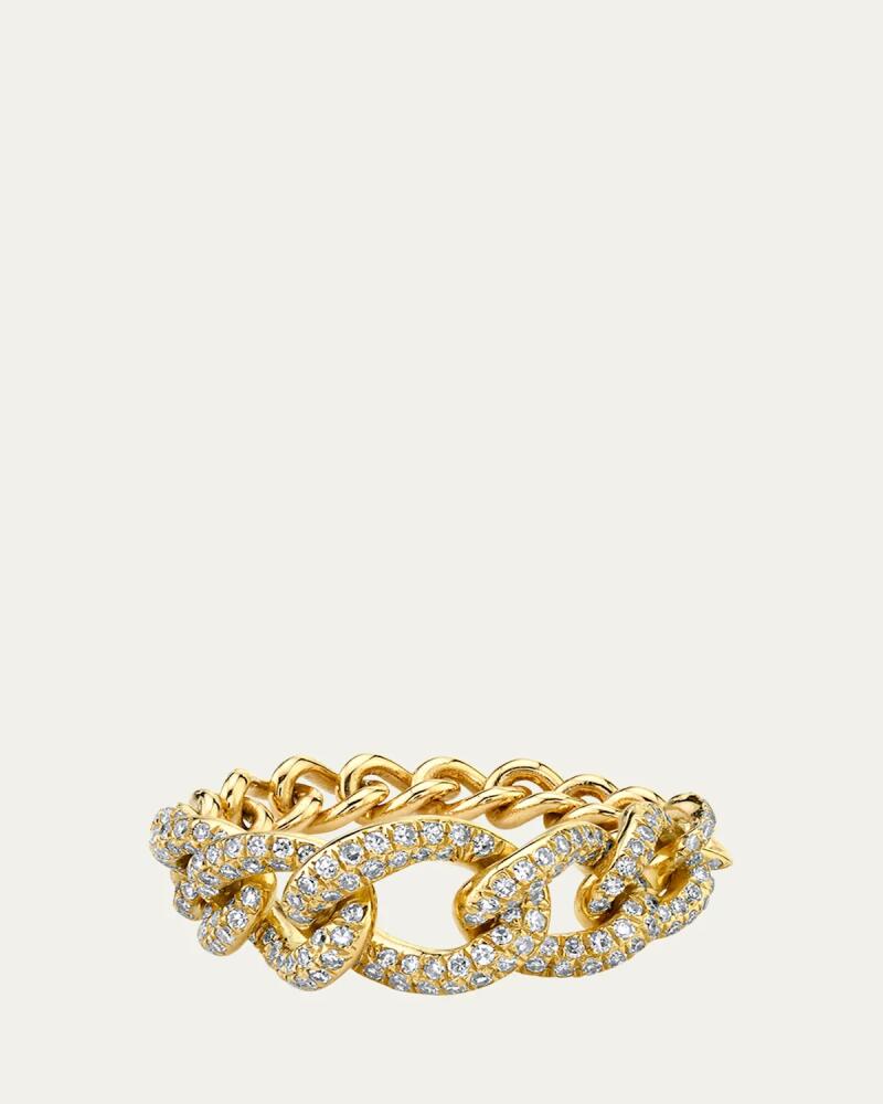 SHAY 18K Yellow Gold Gradual Pave Diamond Link Ring Cover