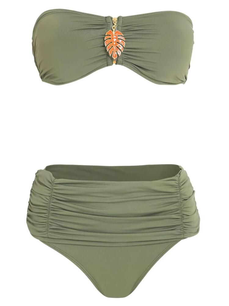 Brigitte bandeau bikini set - Green Cover