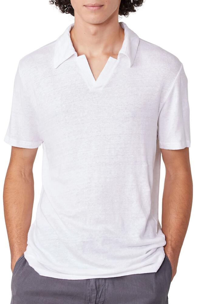 Officine Générale Simon Linen Knit Polo in White Cover