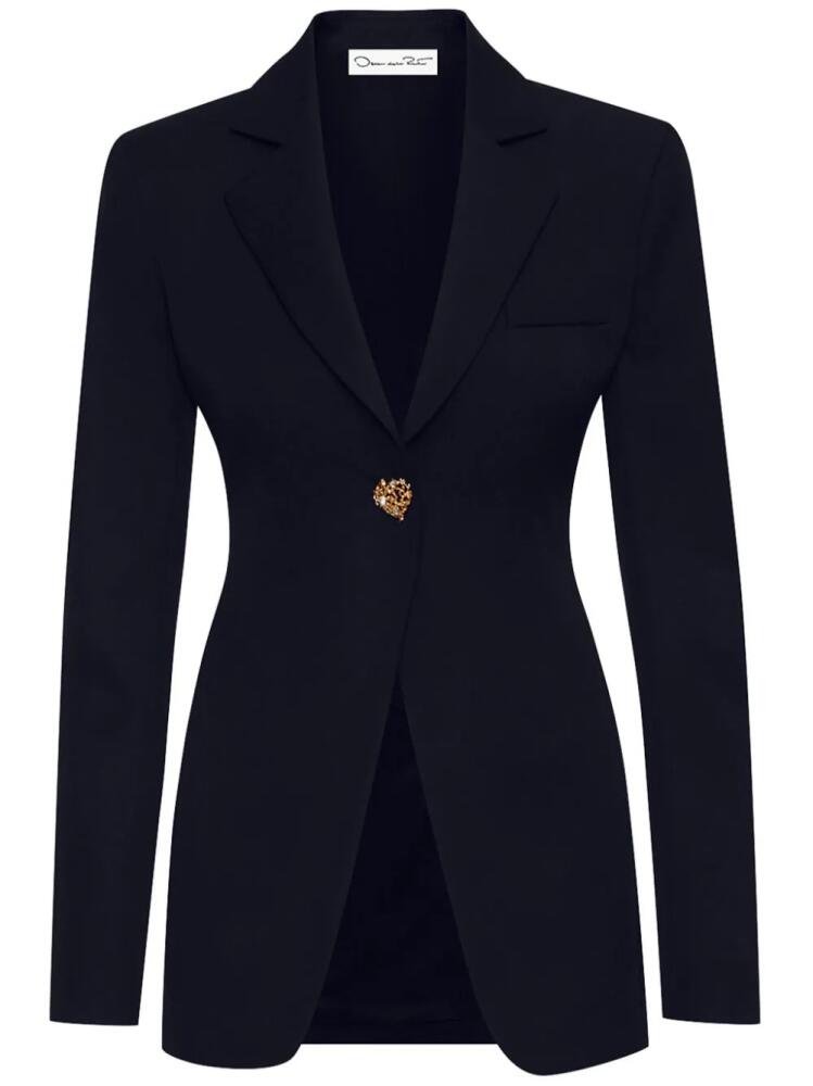 Oscar de la Renta button-detail virgin-wool blazer - Black Cover