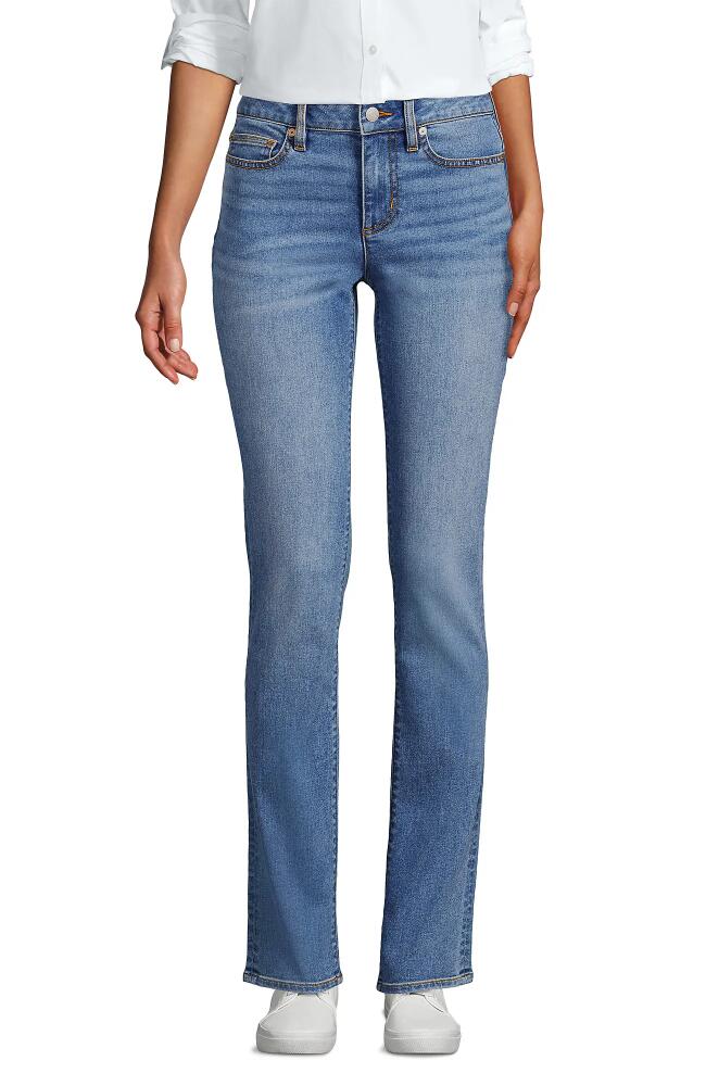 Lands' End Recover Mid Rise Straight Leg Blue Jeans in Beau Blue Cover