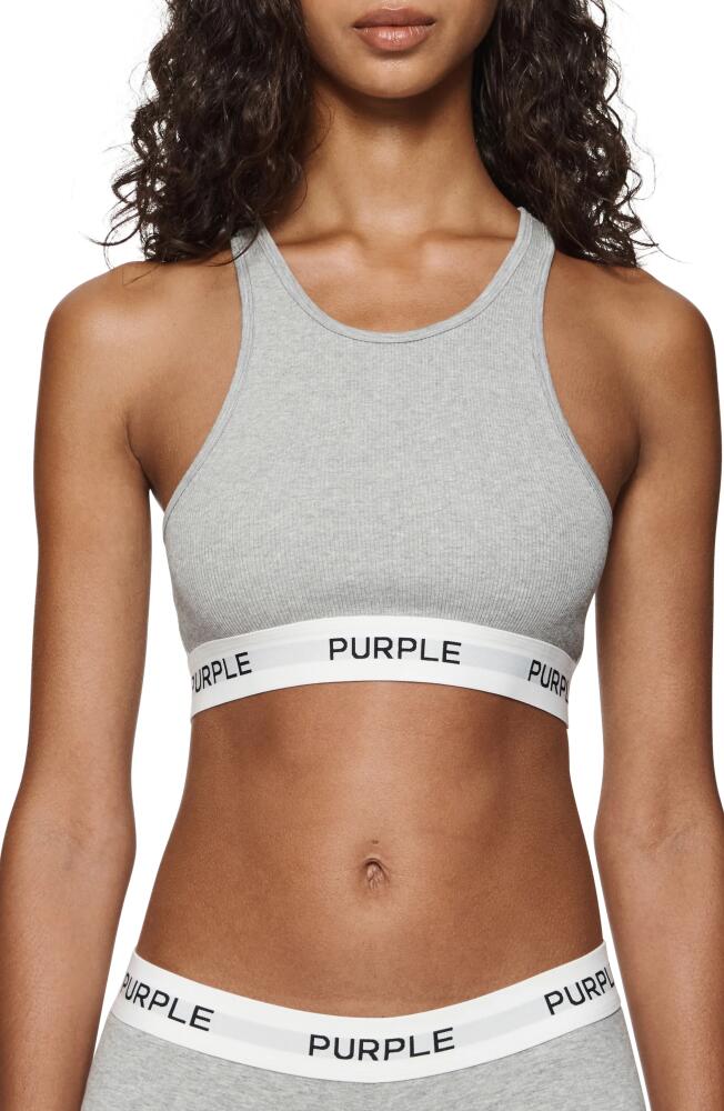 PURPLE BRAND Ribbed Bralette in Grey Cover