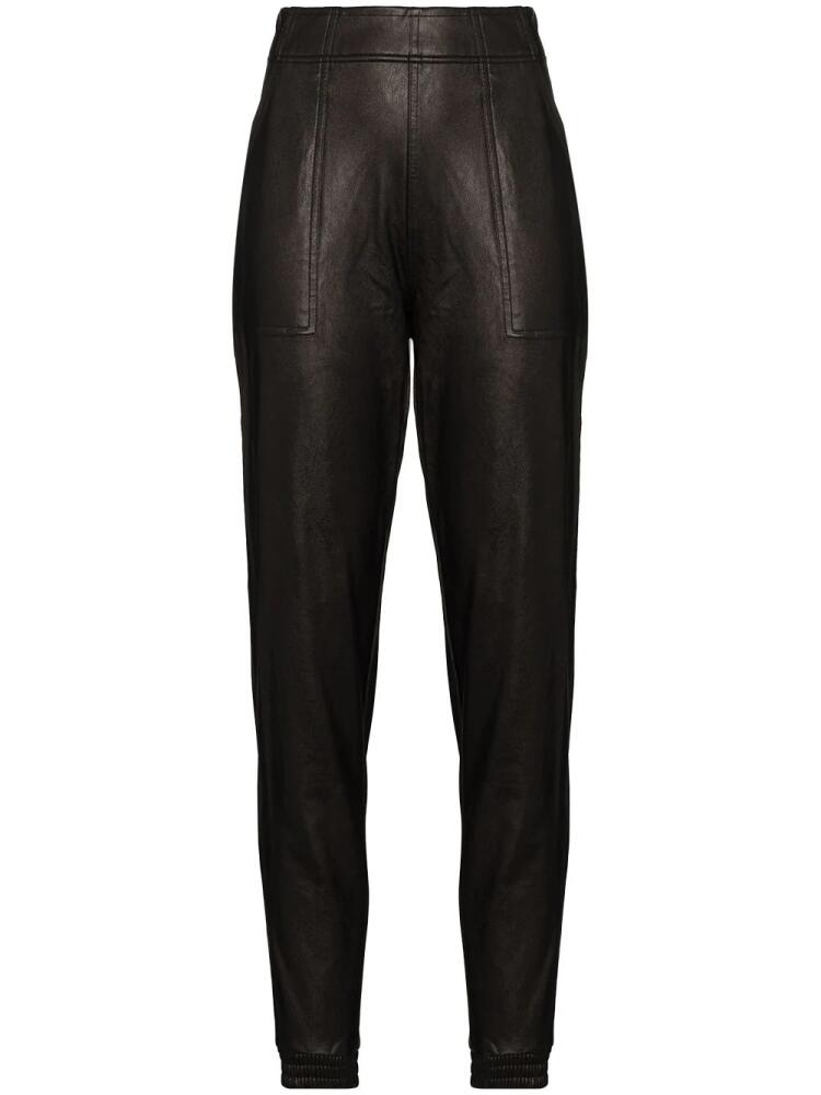 SPANX faux leather track pants - Black Cover