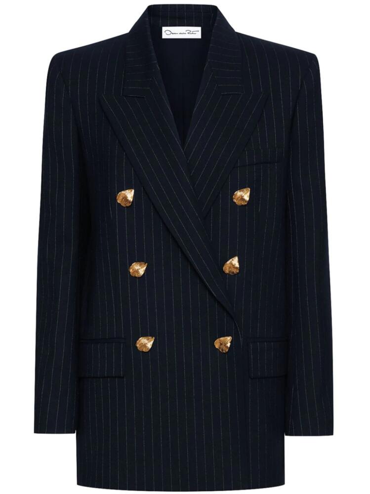 Oscar de la Renta double-breasted pinstripe blazer - Blue Cover