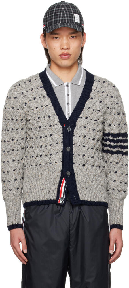 Thom Browne Gray Classic 4-Bar Cardigan Cover