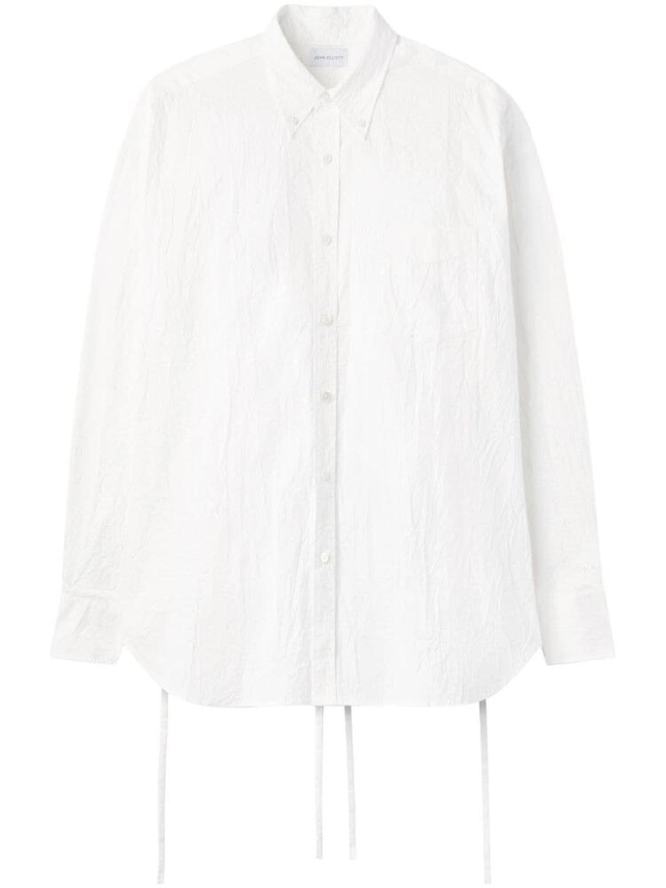 John Elliott crinkled tie-waist shirt - White Cover