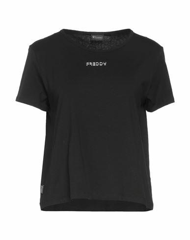 Freddy Woman T-shirt Black Cotton, Elastane Cover