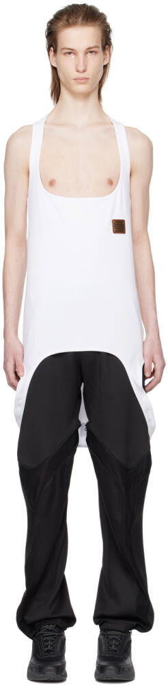 Olly Shinder White Upside Down Tank Top Cover