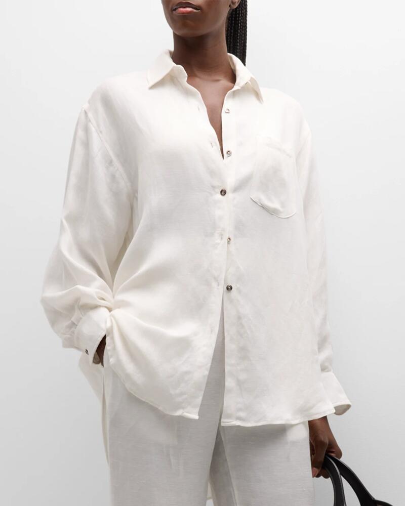 ANEMOS Oversized Button-Front Shirtdress Cover