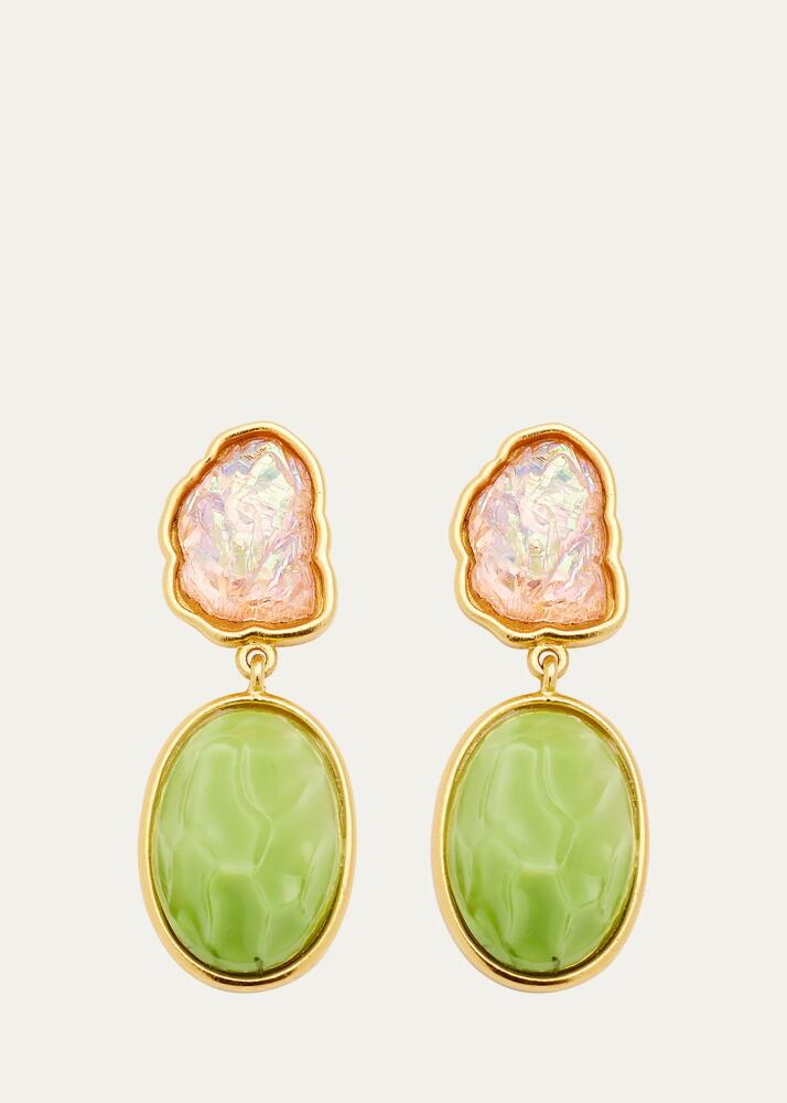 Ben-Amun Gold Post Earrings with Vintage Stones Cover