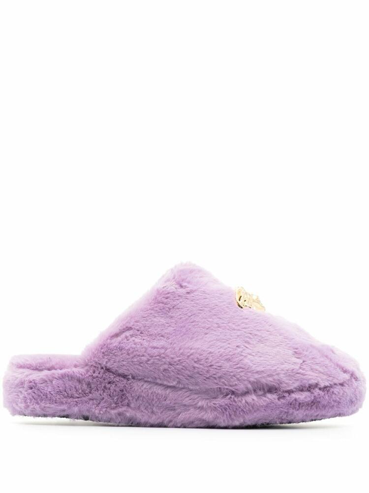 Versace Medusa faux-fur slippers - Purple Cover