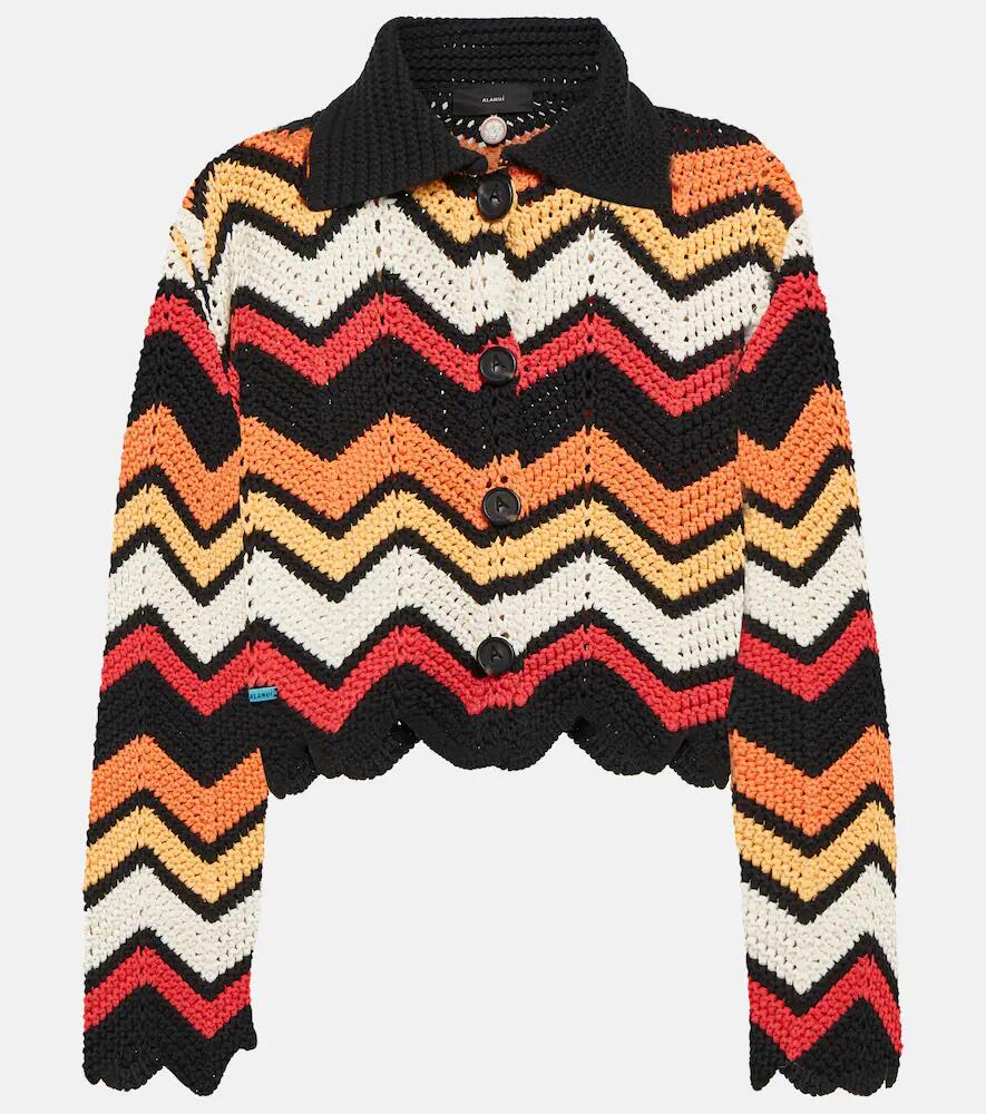 Alanui Kaleidoscopic Chevron cotton-blend cardigan Cover