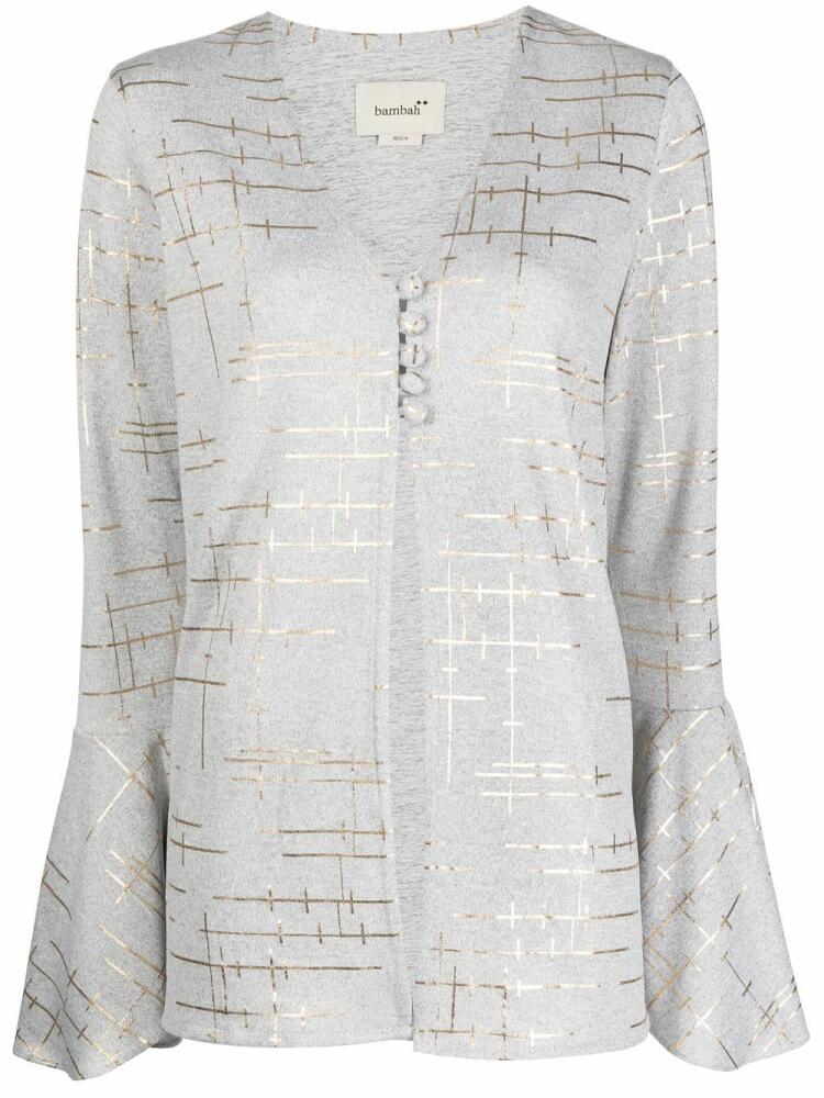 Bambah metallic-print V-neck blouse - Grey Cover