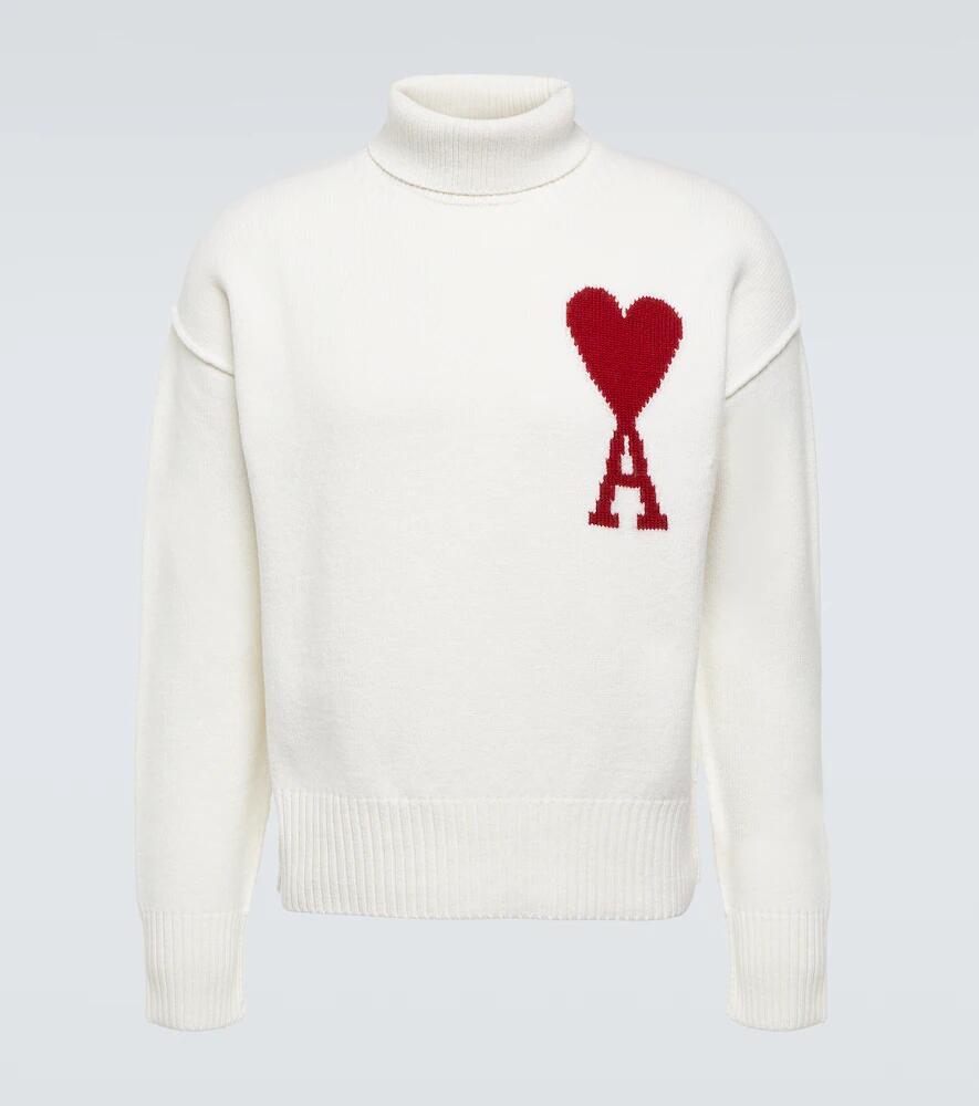 Ami Paris Logo virgin wool turtleneck sweater Cover