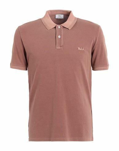 Woolrich Man Polo shirt Light brown Cotton, Elastane Cover