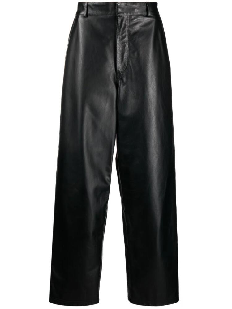 GCDS wide-leg leather trousers - Black Cover