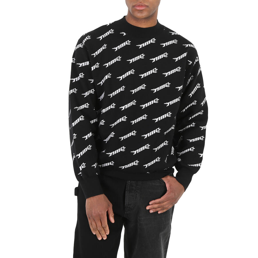 Ambush Mens Black All-Over Logo Crew Knit Sweater Cover