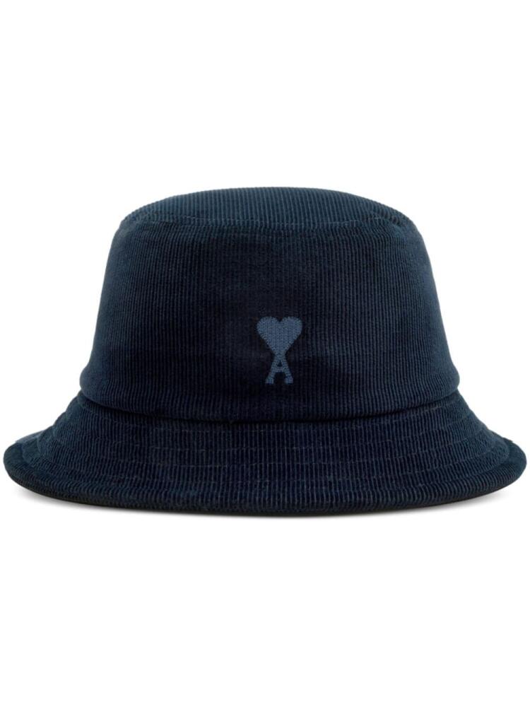 AMI Paris Ami de Coeur corduroy bucket hat - Blue Cover