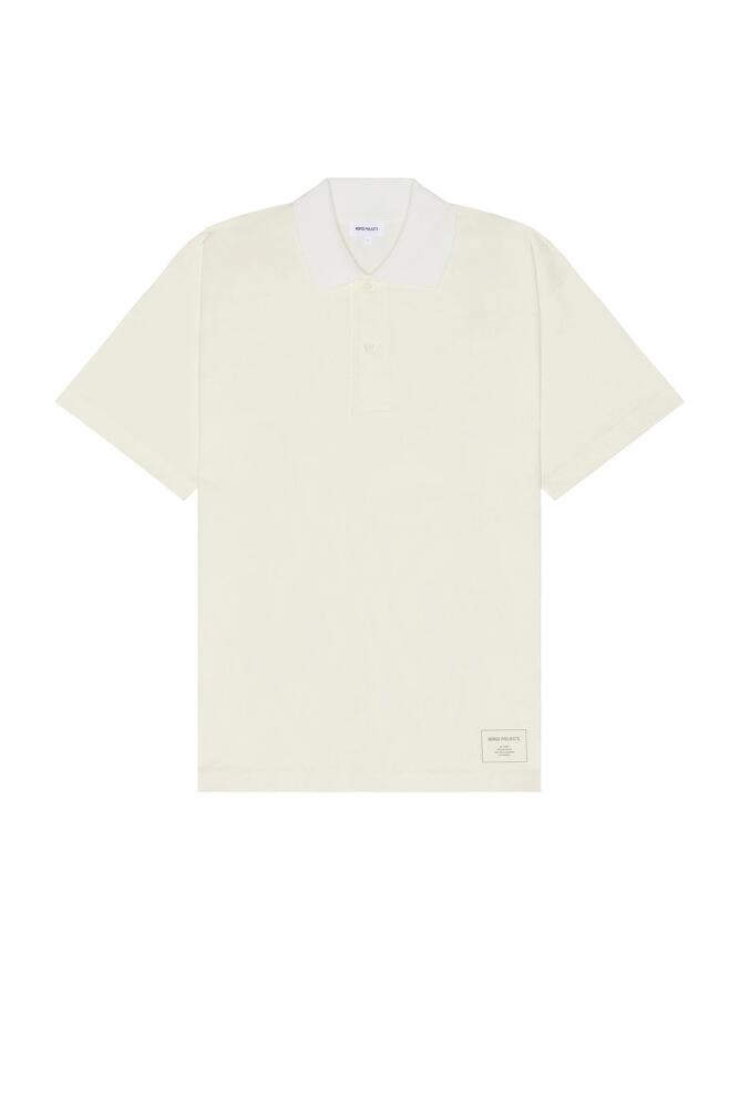 Norse Projects Espen Loose Printed Short Sleeve Polo in White Cover