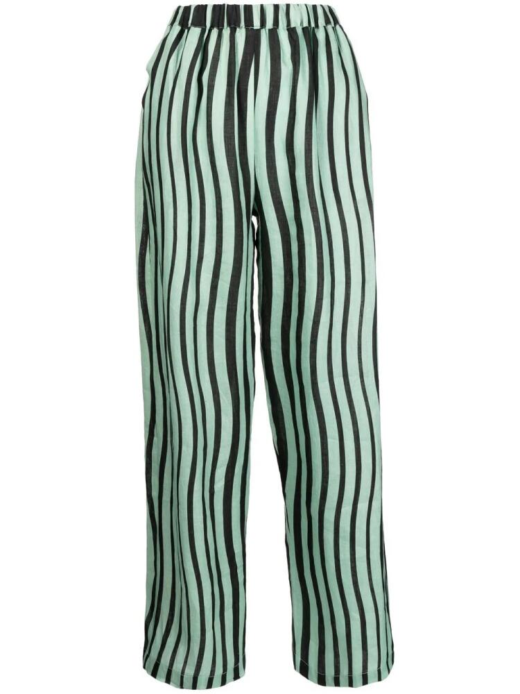 Bambah Alya striped straight-leg trousers - Green Cover