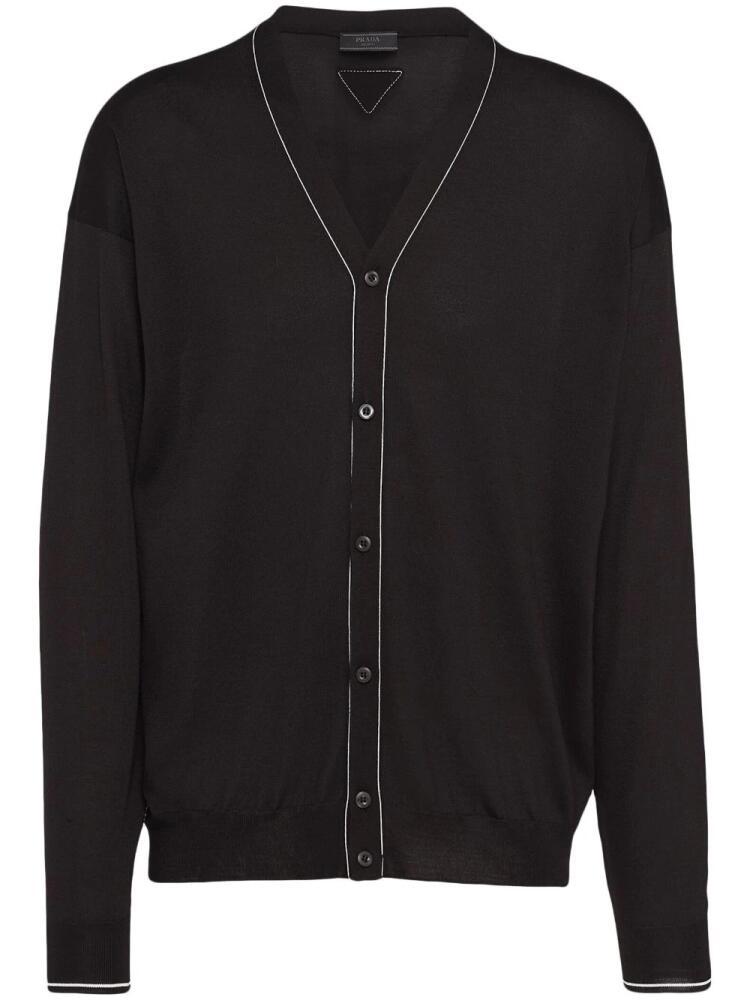 Prada V-neck silk cardigan - Black Cover