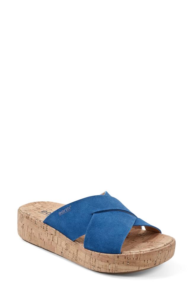 Earth Scout Platform Slide Sandal in Dark Blue Cover