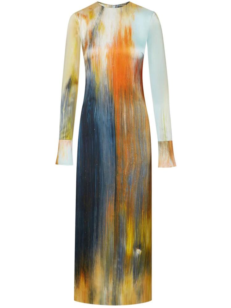 Oscar de la Renta abstract-print maxi dress - Blue Cover